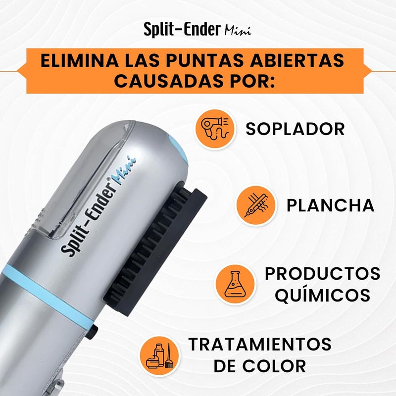 Split ender Mini Cordless Split End Hair Trimmer for Dry, Damaged, Brittle, or Frizzy Hair - Battery Operated Clipper for Straight and Curly Hair - Blue - Image 5